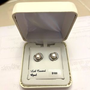 Opal and Sterling Silver Stud Earrings